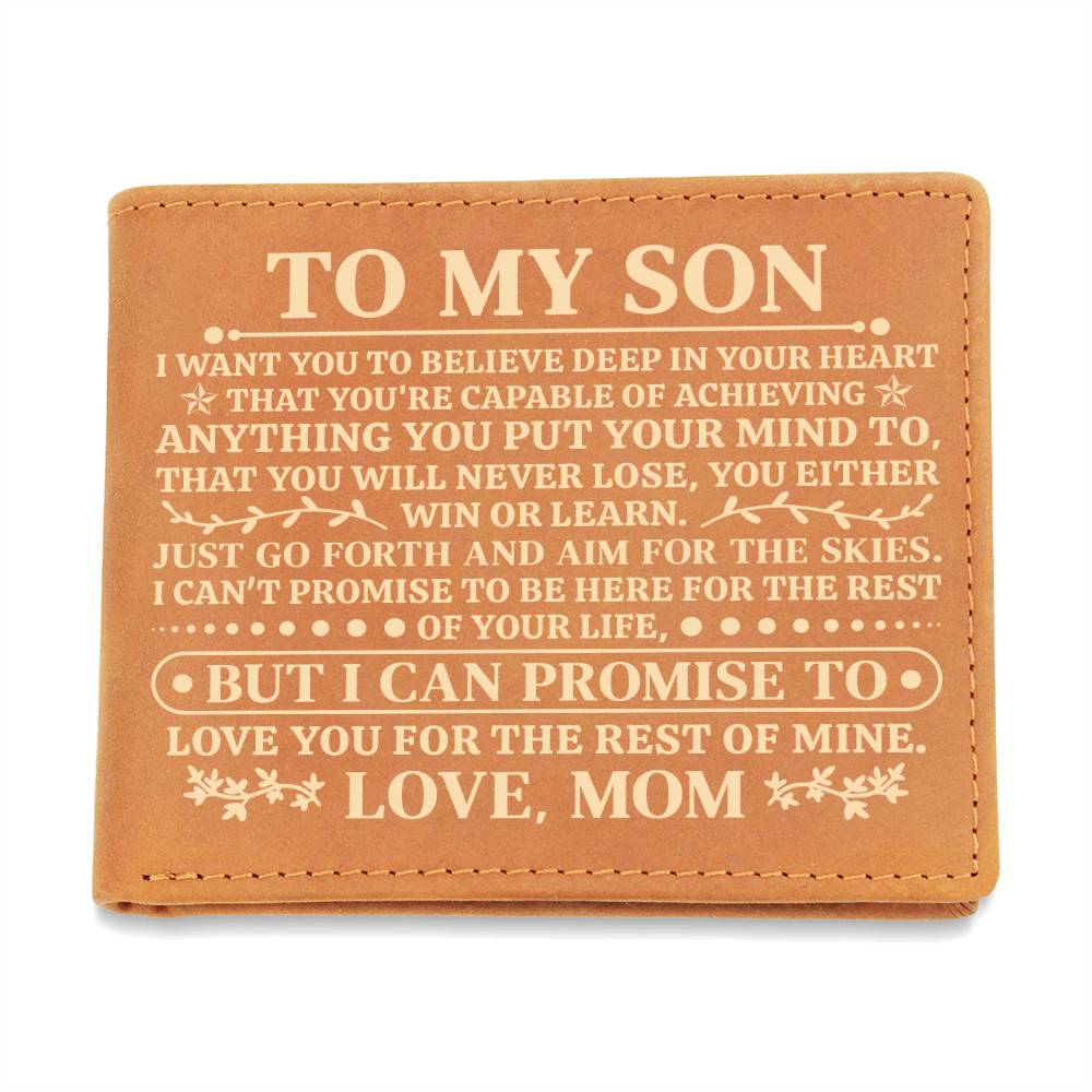To My Son Promise (Yellow) – Leather Wallet