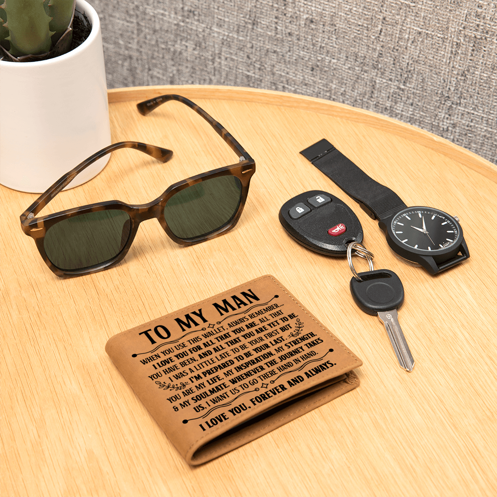 To My Man Inspiration (Black) – Leather Wallet