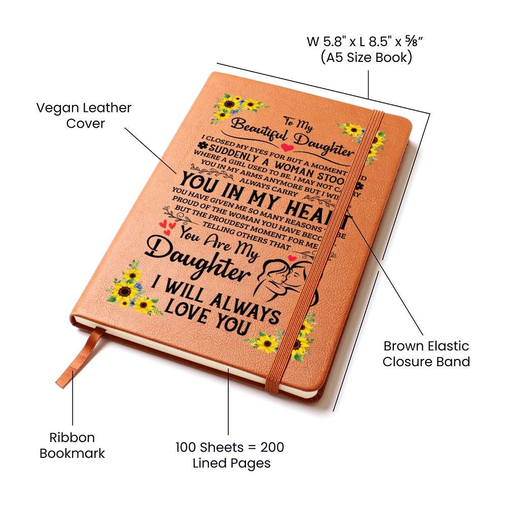 To My Daughter Proud – Leather Journal