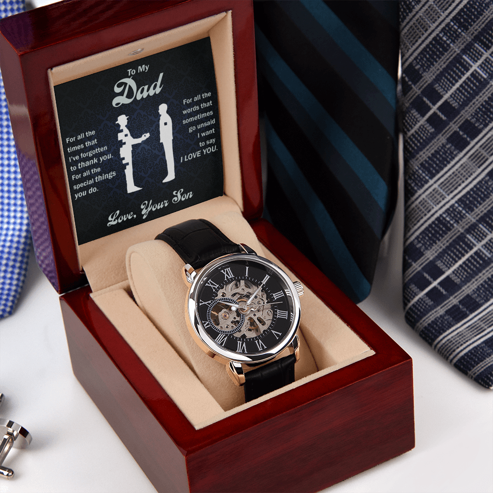 To My Dear Dad Always Remember I Love You – Openwork Watch