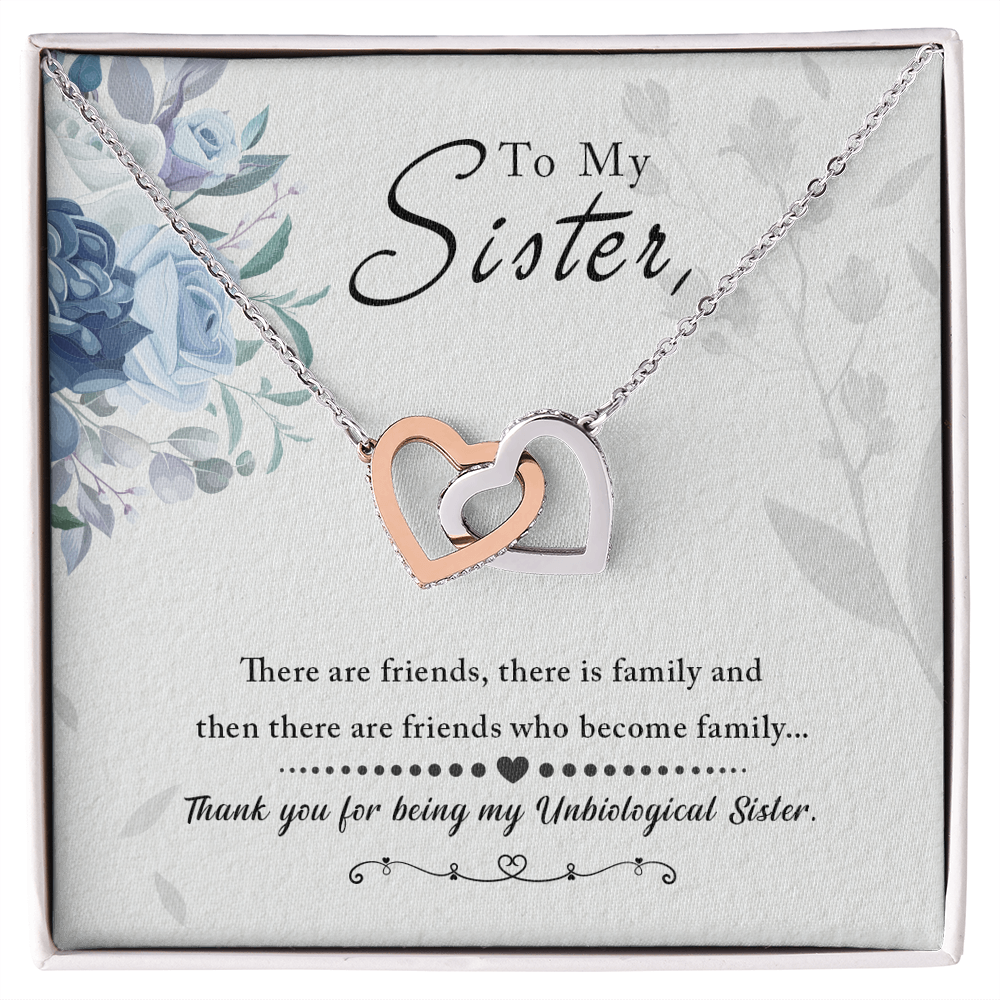 To My Sister - Interlocking Hearts Necklace
