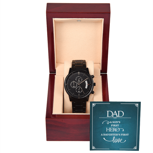 A Son's First Hero - Black Chronograph Watch