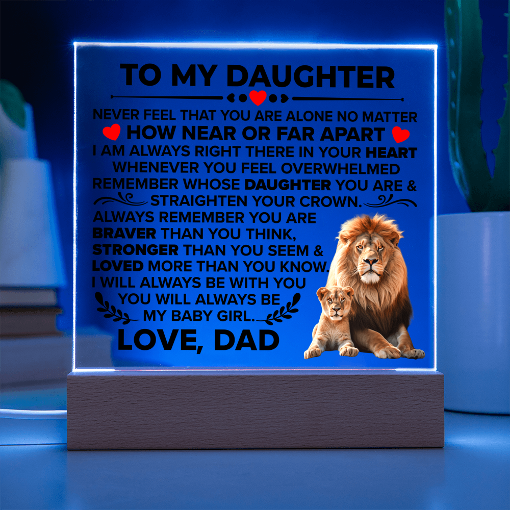 To My Daughter Braver – Acrylic Square