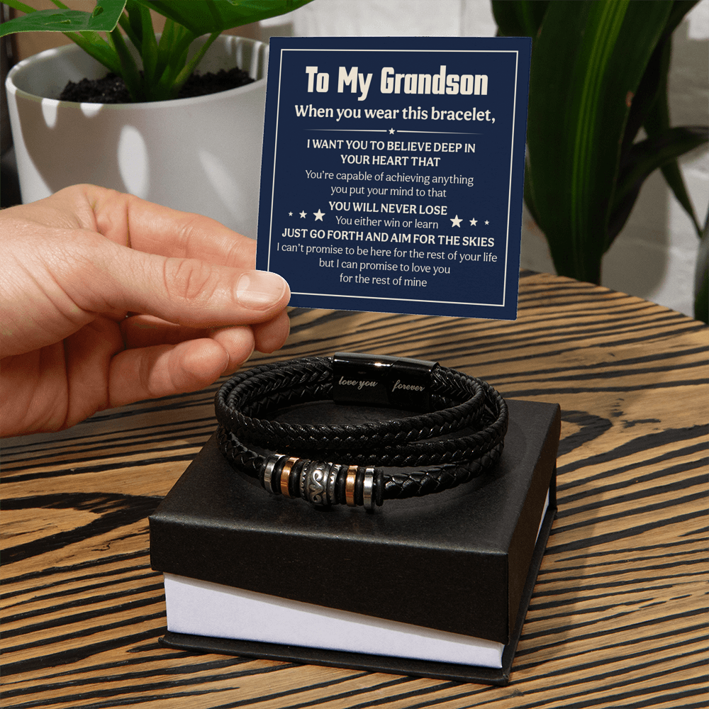 Love You Forever Will Never Lose (To My Grandson) – Bracelet