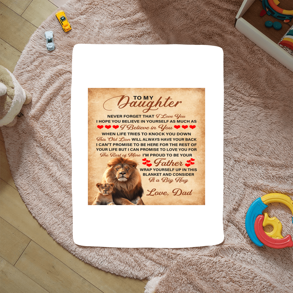 To My Daughter This Old Lion – Sherpa Fleece Blanket