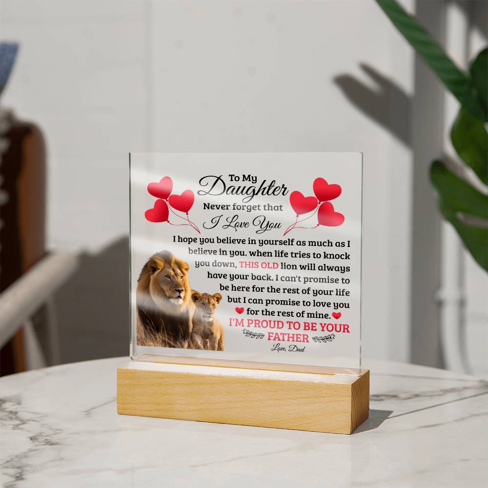 To My Daughter Old Lion – Acrylic Square