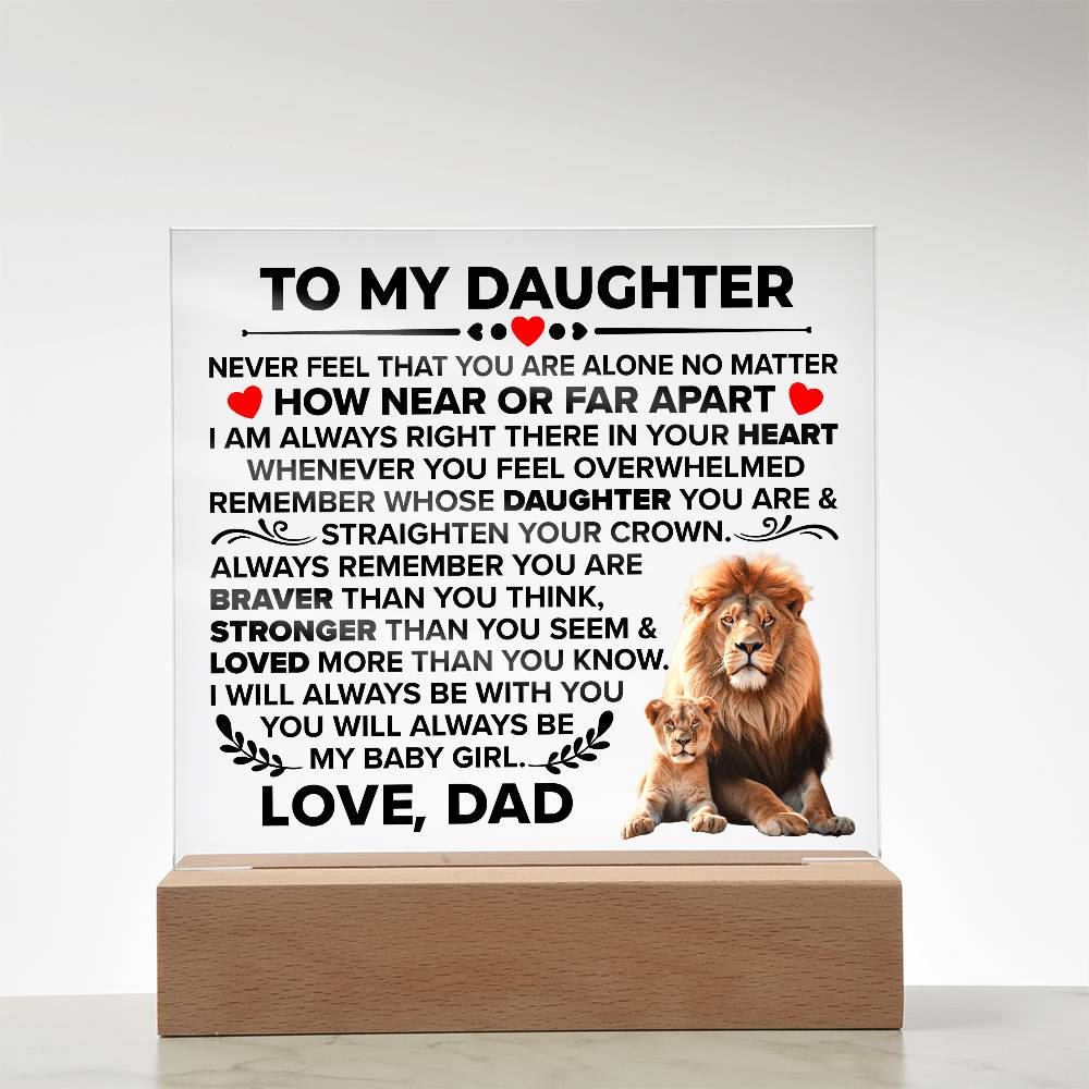 To My Daughter Braver – Acrylic Square