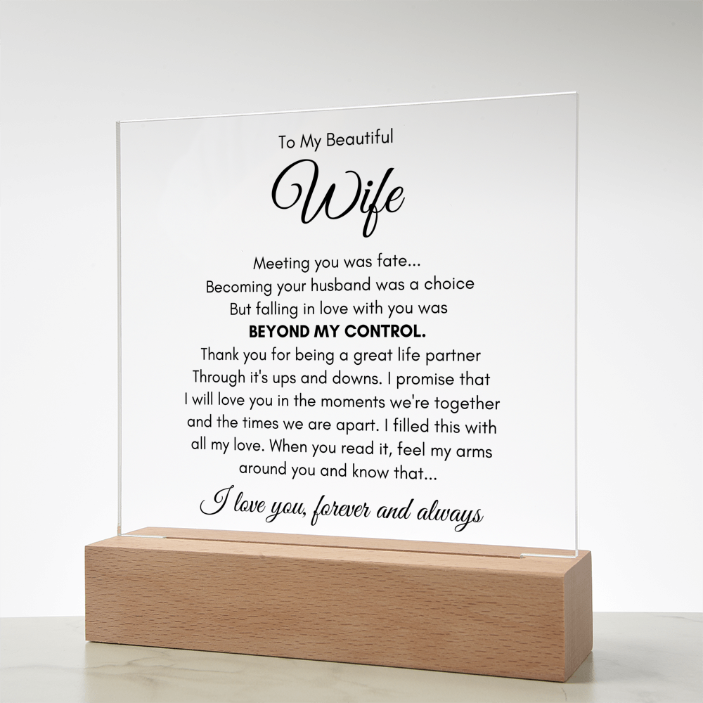 To My Wife Fate – Acrylic Square