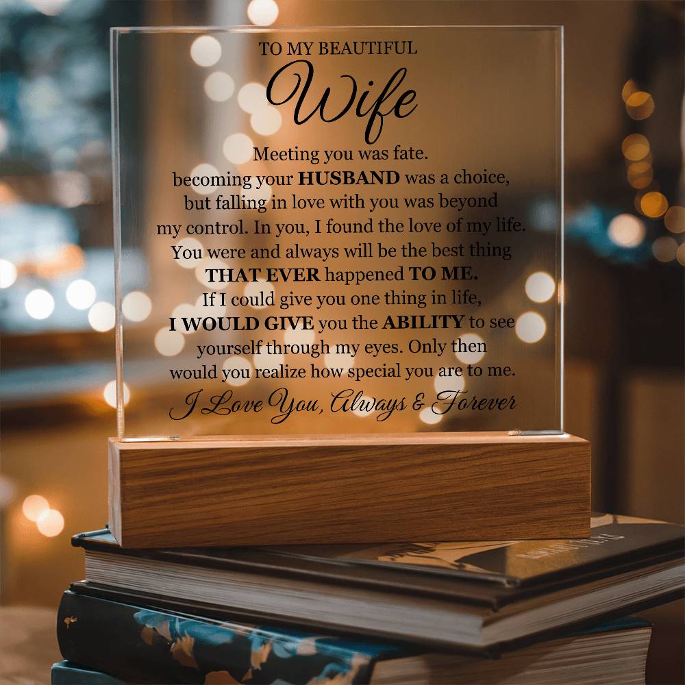 To My Beautiful Wife (Printed) – Acrylic Square