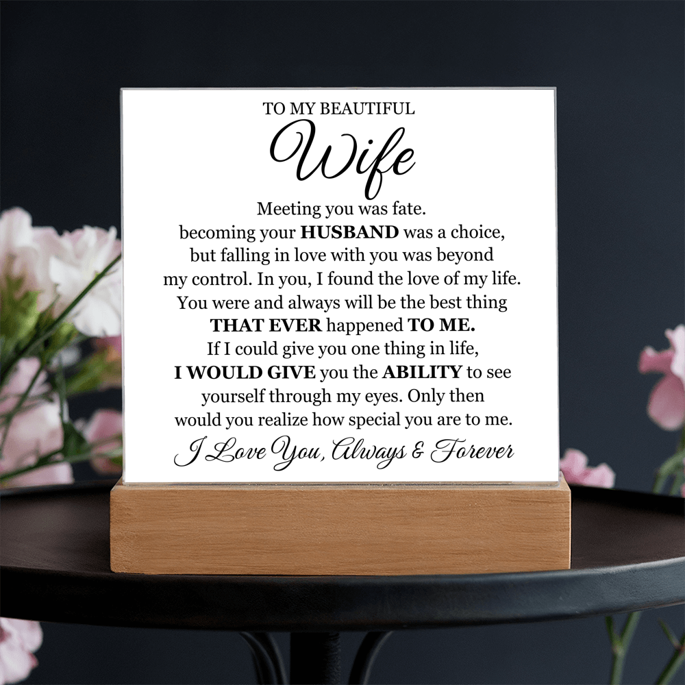 To My Beautiful Wife (Printed) – Acrylic Square