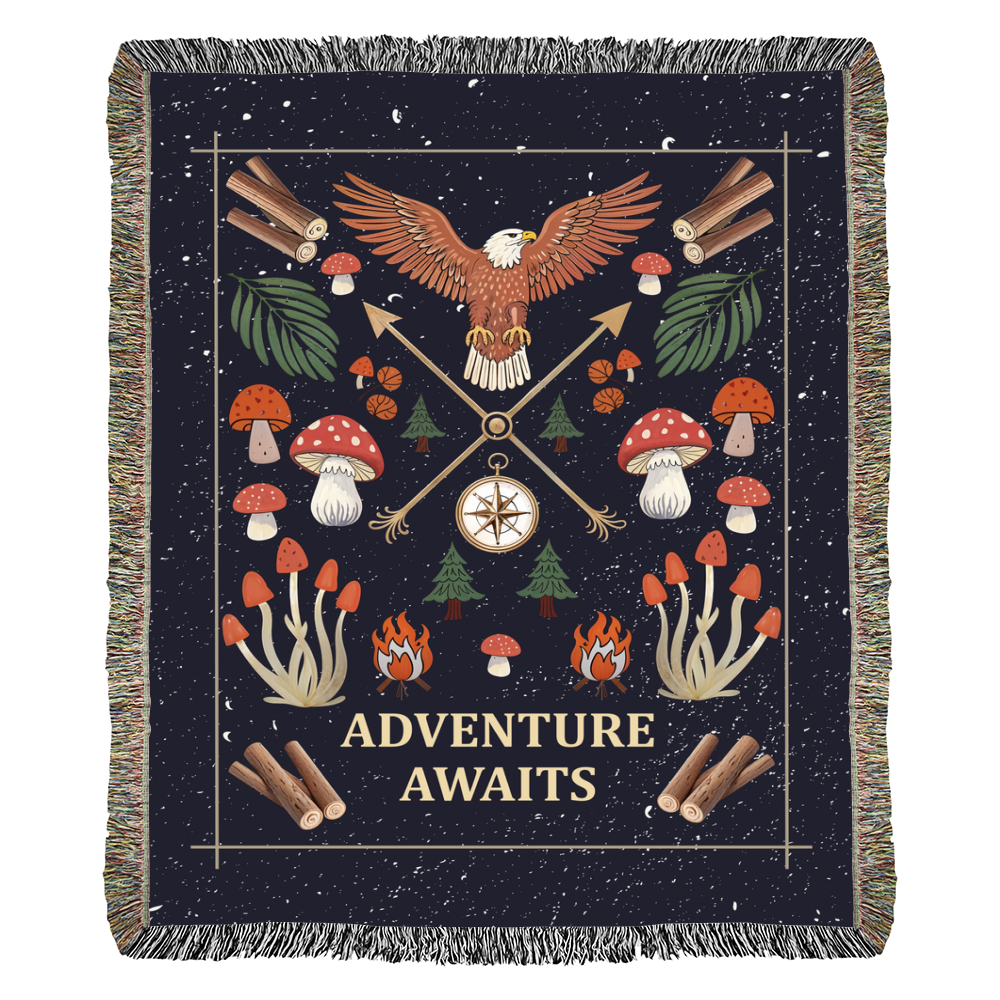 Adventure Awaits - Woven Blanket