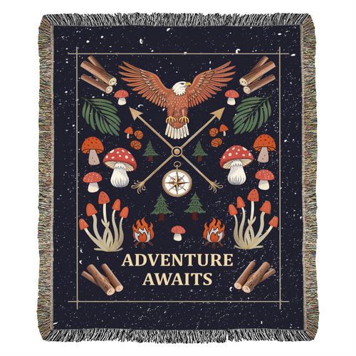 Adventure Awaits - Woven Blanket
